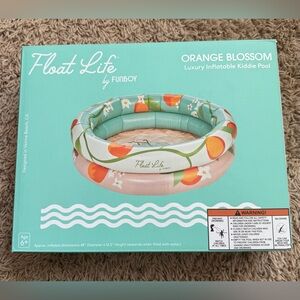 Float Life by Funboy Orange Blossom Inflatable Round 2-Ring Pool 48 x 12.5